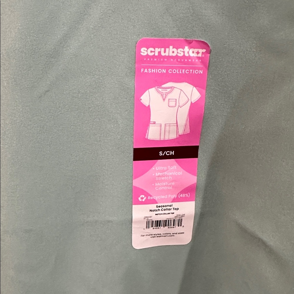 Scrubstar Seasonal Notch Collar Top Size Small - Picture 8 of 11